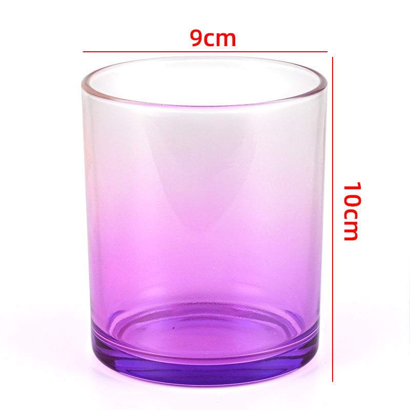 Glass candle vessel gradient purple 430ml ombre glass finish