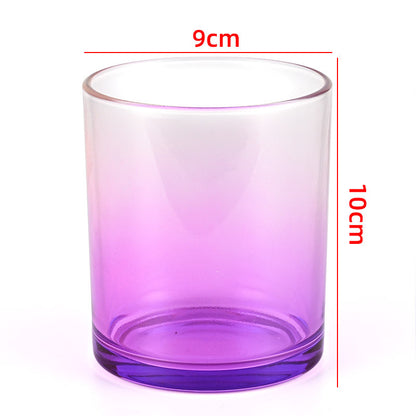 Glass candle vessel gradient purple 430ml ombre glass finish