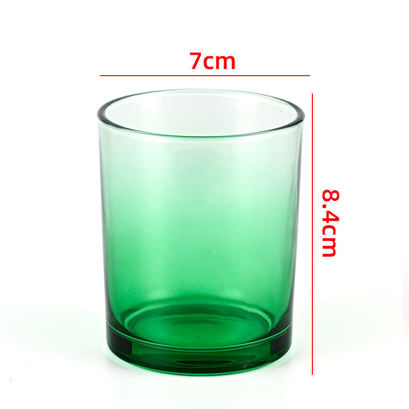 Glass candle vessel gradient green 220ml ombre glass finish