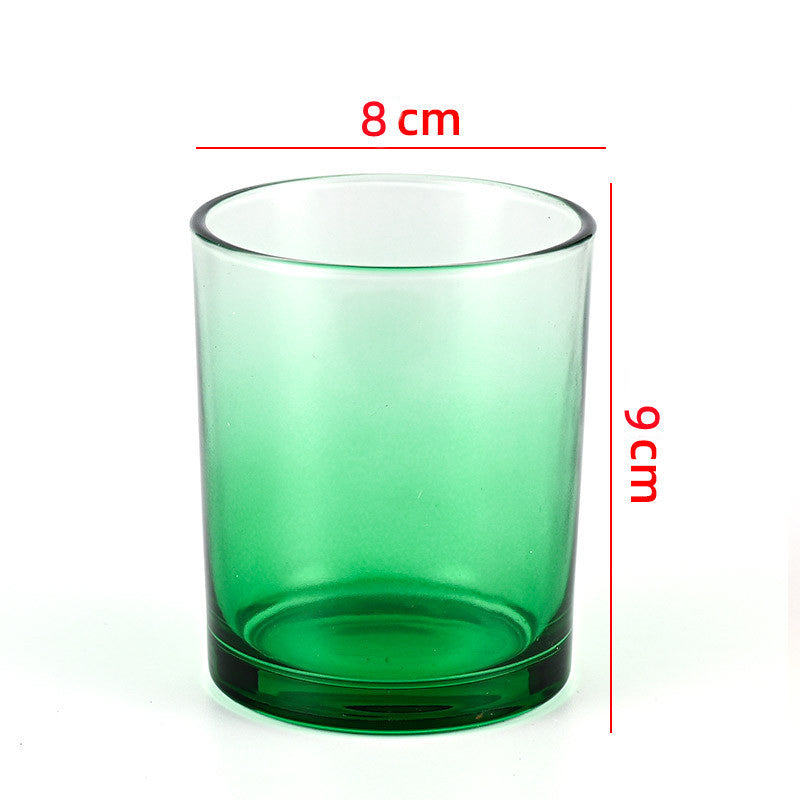 Glass candle vessel gradient green blue 315ml ombre finish