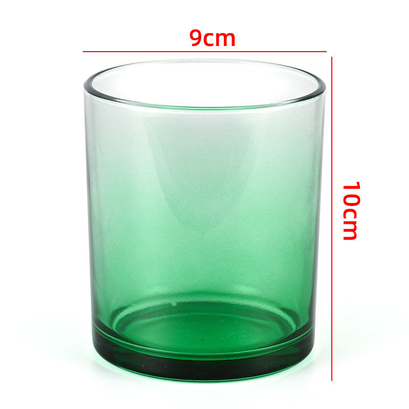 Glass candle vessel gradient green 430ml ombre glass finish