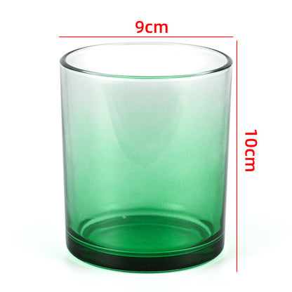 Glass candle vessel gradient green 430ml ombre glass finish