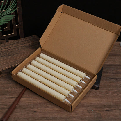 Dripping wax LED taper candle ivory boxed set packaging