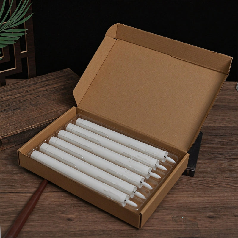 Dripping wax LED taper candle six pack kraft box