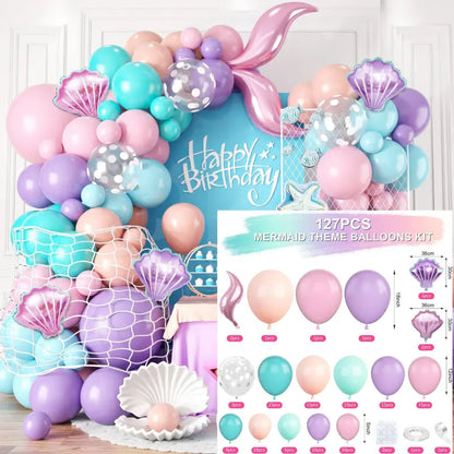 Mermaid balloon kit fishnet tail arch with balloon chart