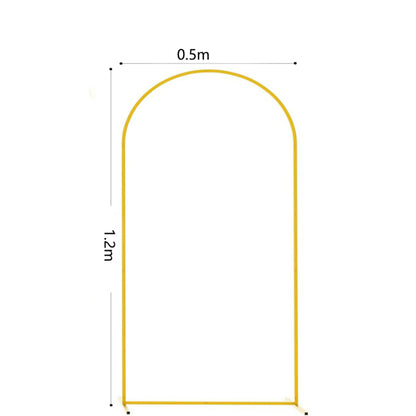 Metal balloon arch stand 0.5x1.2m gold curved frame