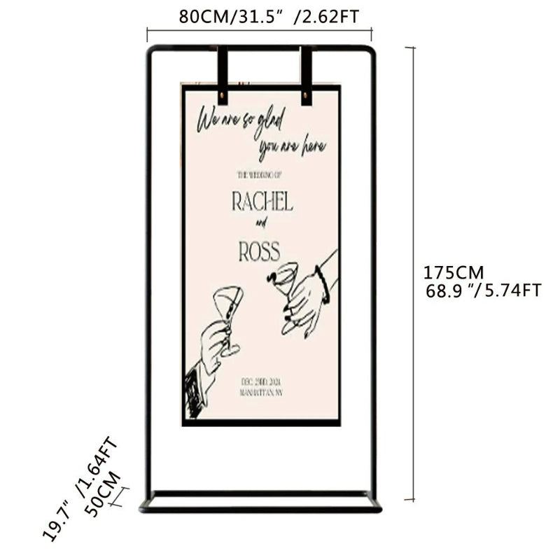 Metal balloon arch stand 0.8x1.75m black welcome frame