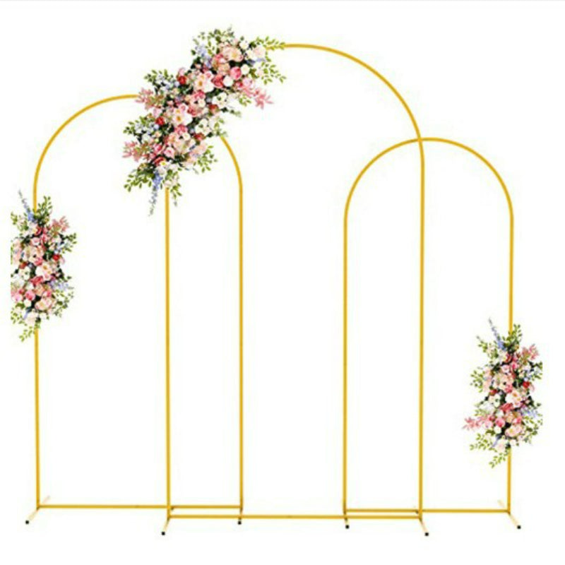 Metal balloon arch stand three-piece gold arch set