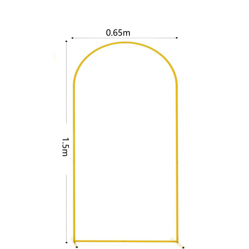 Metal balloon arch stand 0.65x1.5m gold tubular frame