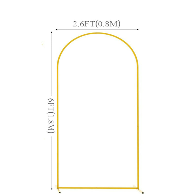 Metal balloon arch stand 0.8x1.8m 6ft gold frame