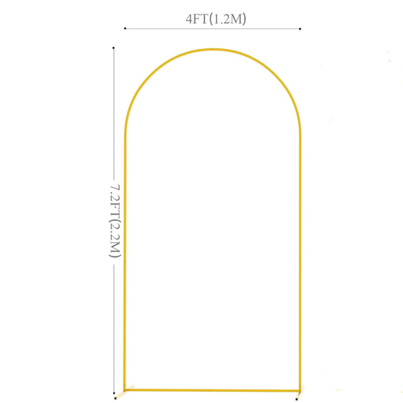 Metal balloon arch stand 1.2x2.2m 7.2ft gold frame