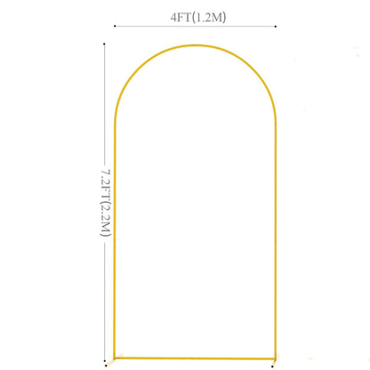 Metal balloon arch stand 1.2x2.2m 7.2ft gold frame