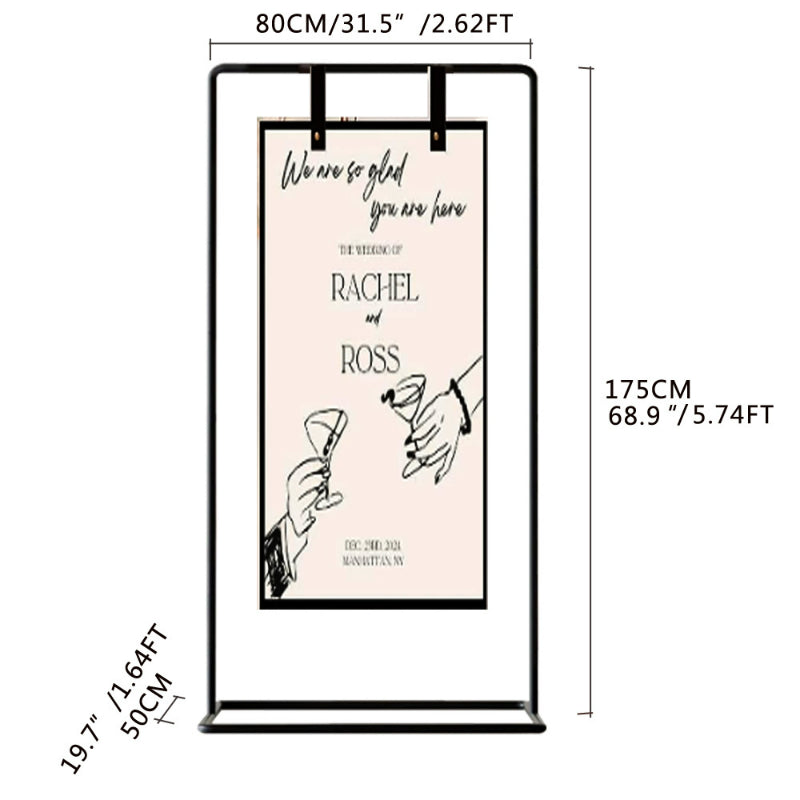 Metal balloon arch stand 0.8x1.75m gold welcome frame