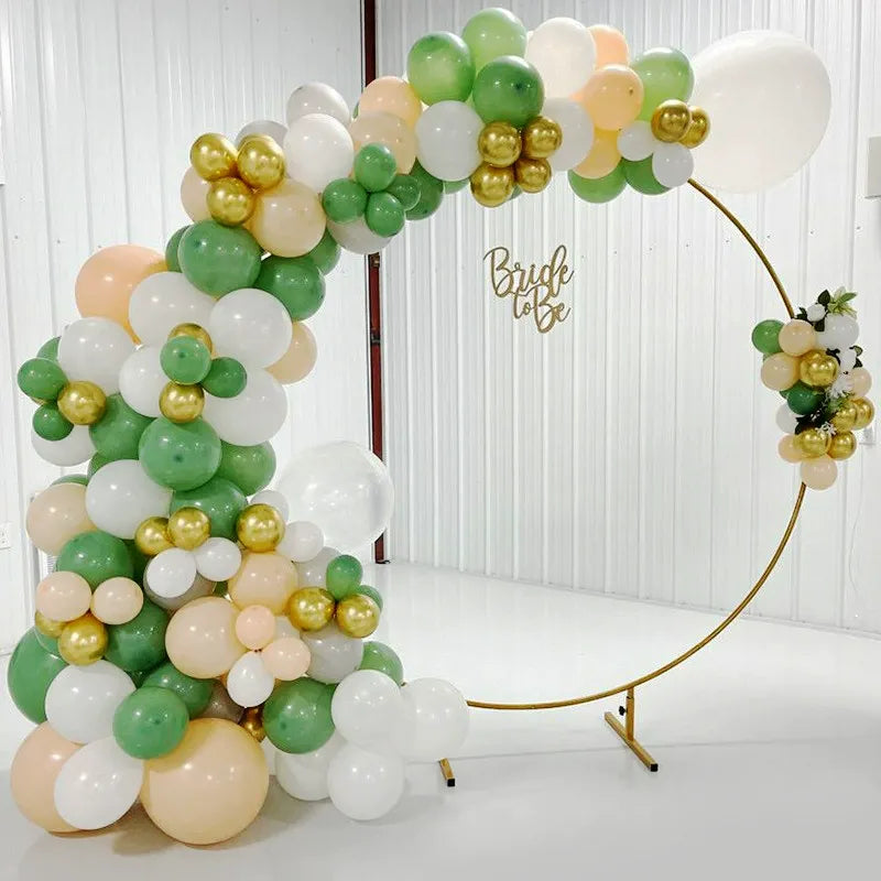 Metal balloon arch stand gold circular hoop frame
