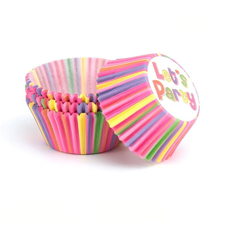 Wholesale metallic foil and greaseproof cupcake cases - White typography lettering 100-pack