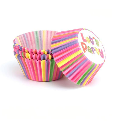 Wholesale metallic foil and greaseproof cupcake cases - White typography lettering 100-pack