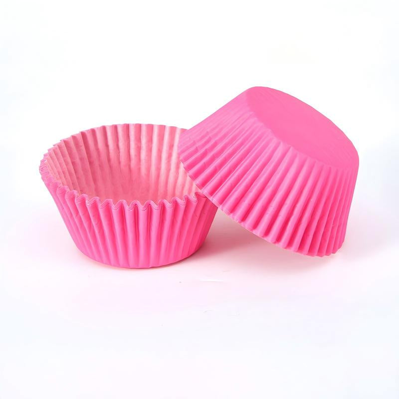 Wholesale metallic foil and greaseproof cupcake cases - Solid rose red 100-pack
