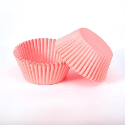 Wholesale metallic foil and greaseproof cupcake cases - Solid pink 100-pack