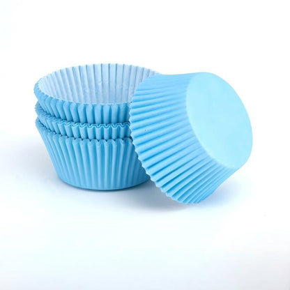 Wholesale metallic foil and greaseproof cupcake cases - Solid blue 100-pack