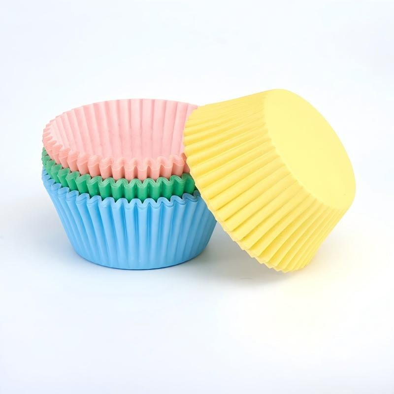 Wholesale metallic foil and greaseproof cupcake cases - 4-color pastel assorted stack 100-pack