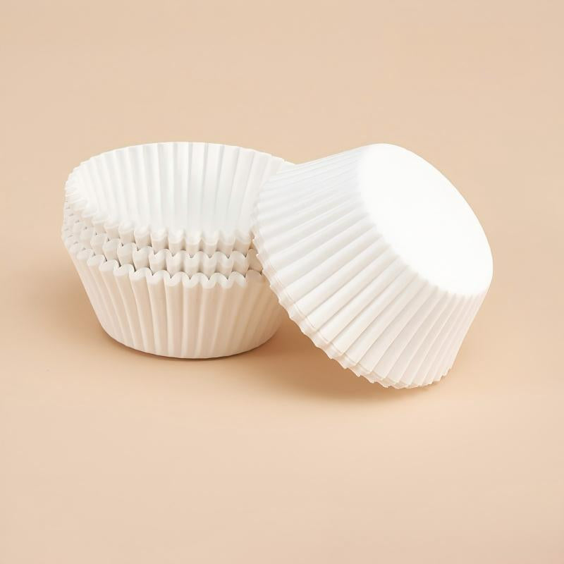 Wholesale metallic foil and greaseproof cupcake cases - Solid white 100-pack
