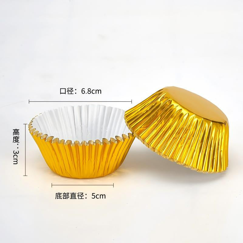 Wholesale metallic foil and greaseproof cupcake cases - Metallic gold foil finish 100-pack