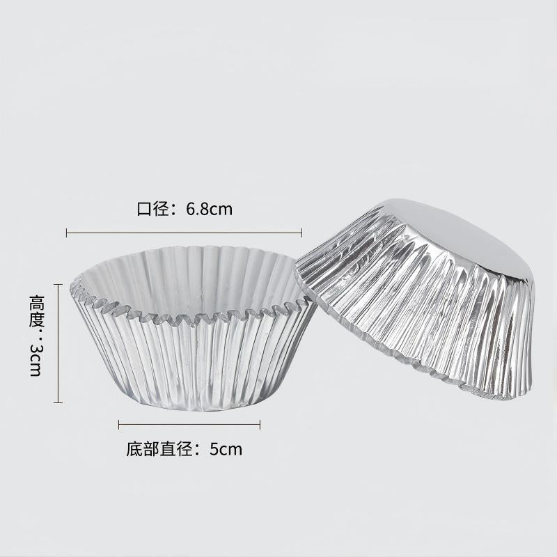 Wholesale metallic foil and greaseproof cupcake cases - Metallic silver foil finish 100-pack