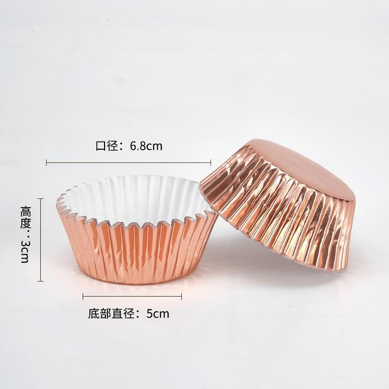 Wholesale metallic foil and greaseproof cupcake cases - Metallic rose gold foil finish 100-pack