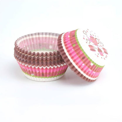 Wholesale metallic foil and greaseproof cupcake cases - White teapot print 100-pack
