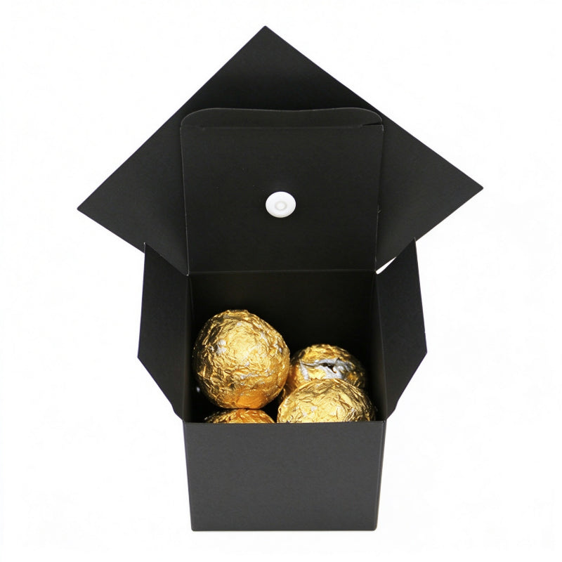 Graduation cap box open top container showing internal cavity