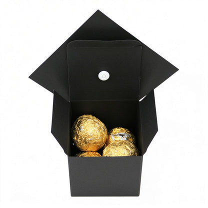 Graduation cap box open top container showing internal cavity