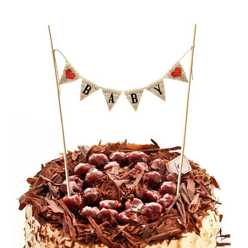 Mini bunting cake banner Baby pennant flags