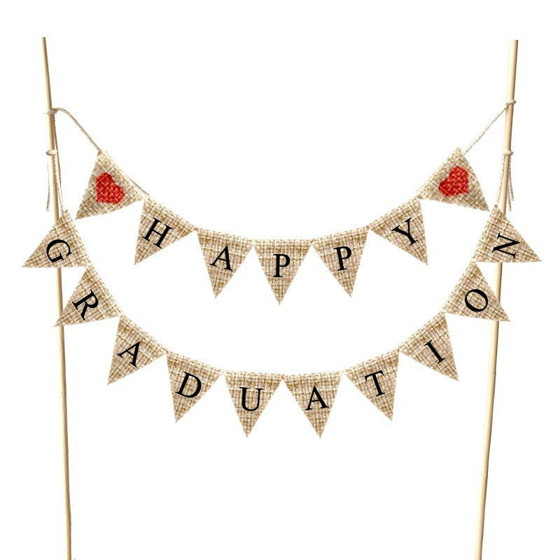 Mini bunting cake banner Happy Graduation pennants