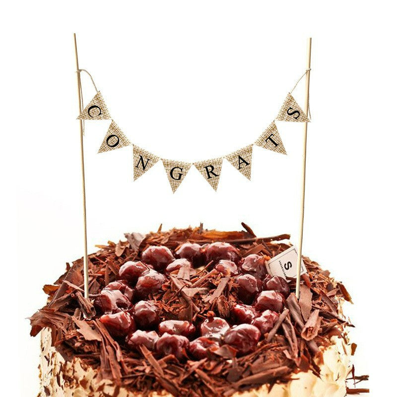 Mini bunting cake banner Congrats pennant flags
