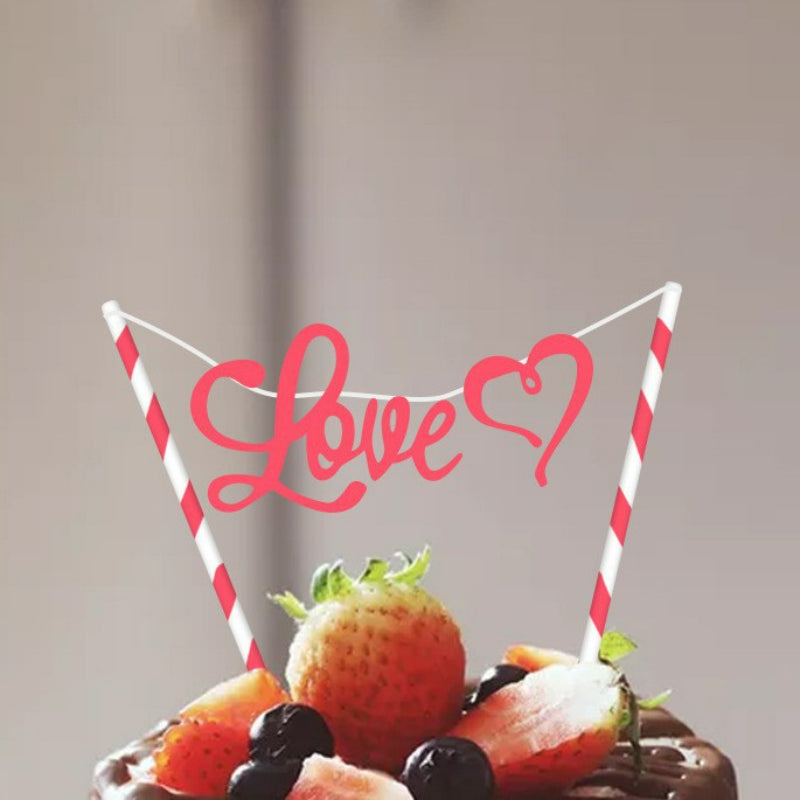 Mini bunting cake banner Love pennant flags