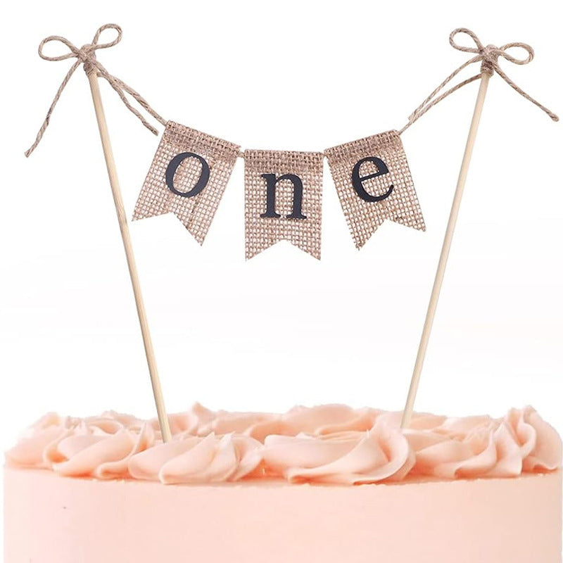 Mini bunting cake banner black swallowtail pennant One