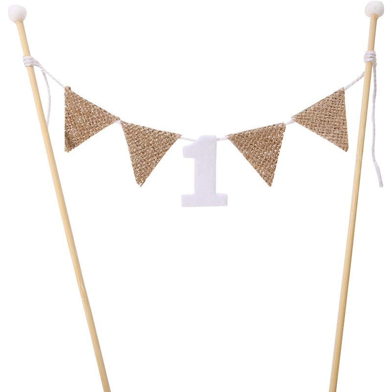 Mini bunting cake banner triangle pennant number 1