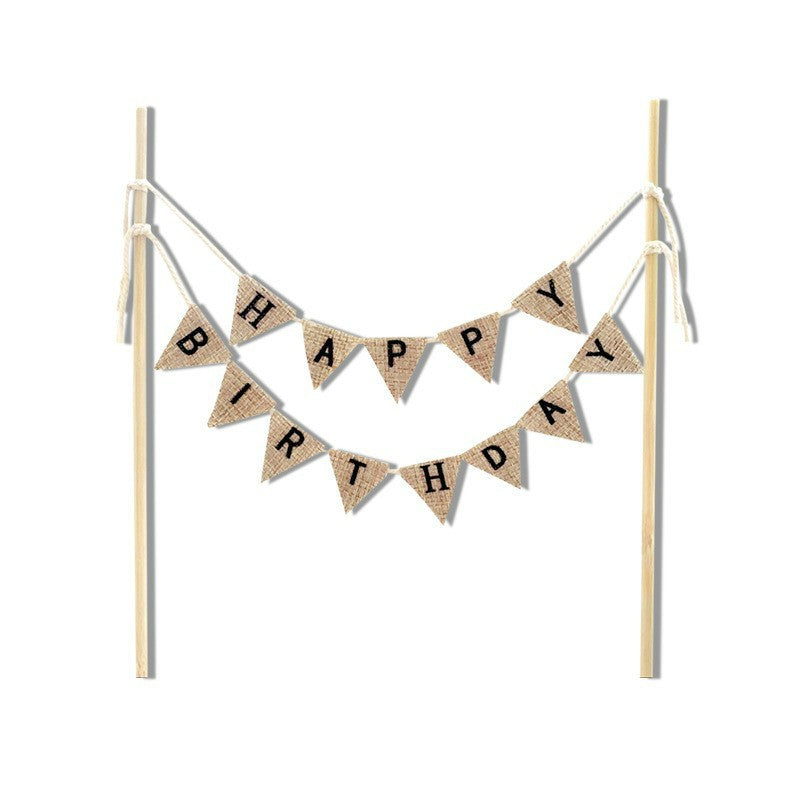 Mini bunting cake banner classic Happy Birthday pennants