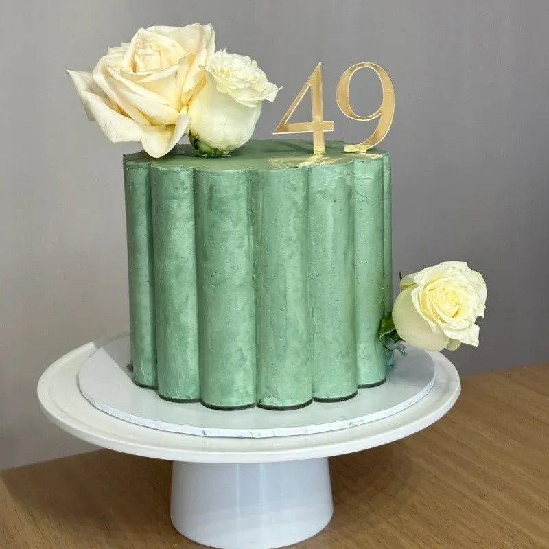 Mirrored number cake topper gold digits birthday cake centerpiece application