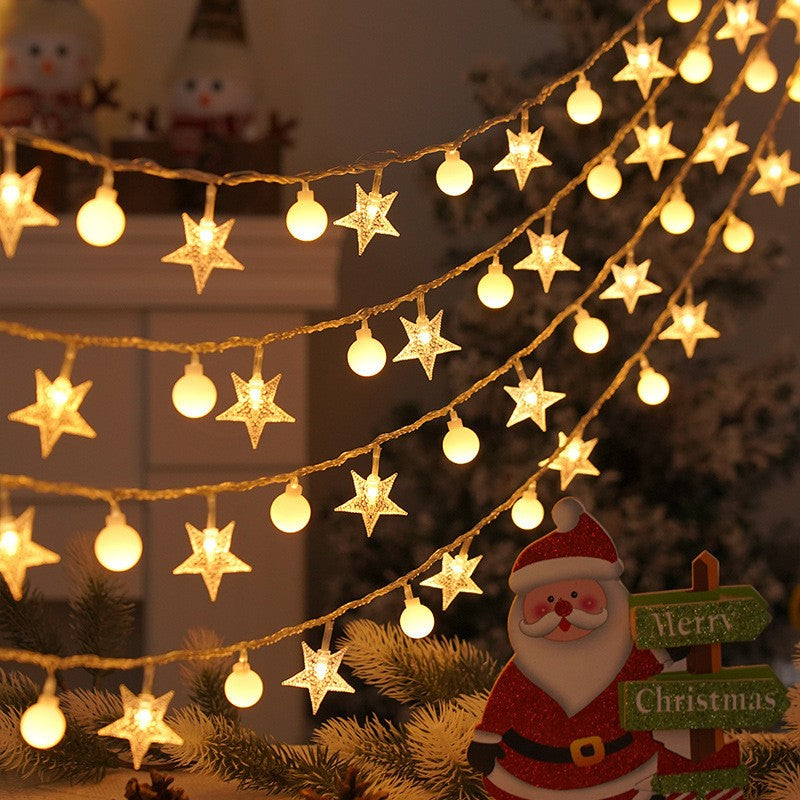 LED Christmas Light Set – Snowflake, Reindeer, Christmas Tree & Star Shapes for Outdoor Camping, Garden & Holiday Ambiance Decoration