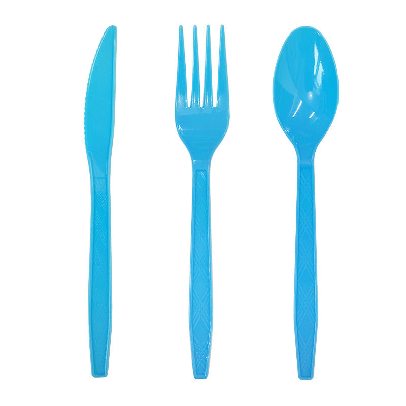 Gold Silver White & Rainbow Disposable Forks Knives Spoons – Party Cutlery Set
