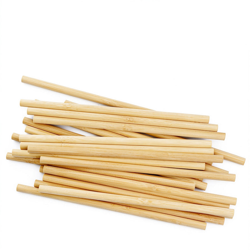 Bamboo drinking straw horizontal pile assorted natural diameter tube