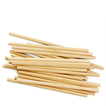 Bamboo drinking straw horizontal pile assorted natural diameter tube