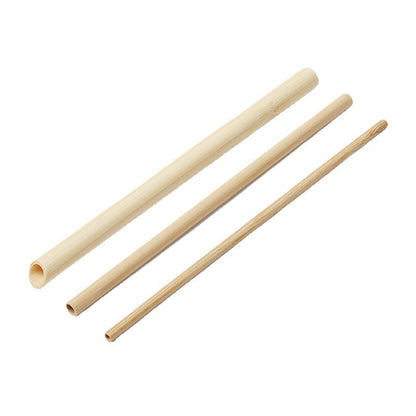 Bamboo drinking straw three graduated calibers diagonal flat display