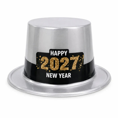 2027 New Year Party Hat, PVC Shiny New Year's Eve Photo Prop, Wholesale In Stock