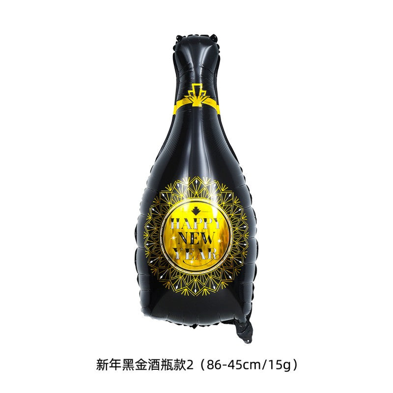 Wine Bottle & Glass Foil Balloons – Aluminium Mylar Balloons for New Year, Birthday, Bachelorette & Wine Tasting Party Decor