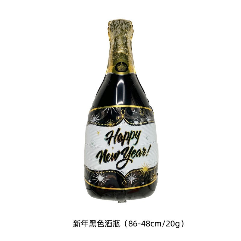 Wine Bottle & Glass Foil Balloons – Aluminium Mylar Balloons for New Year, Birthday, Bachelorette & Wine Tasting Party Decor