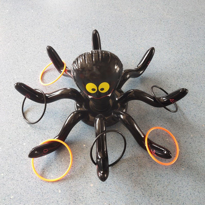 Halloween PVC Spider Ring Toss Game – Octopus Throwing Toy for Kids, Parent-Child Outdoor Play & Party Activity