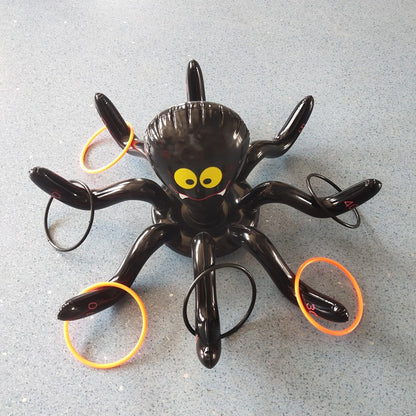 Halloween PVC Spider Ring Toss Game – Octopus Throwing Toy for Kids, Parent-Child Outdoor Play & Party Activity