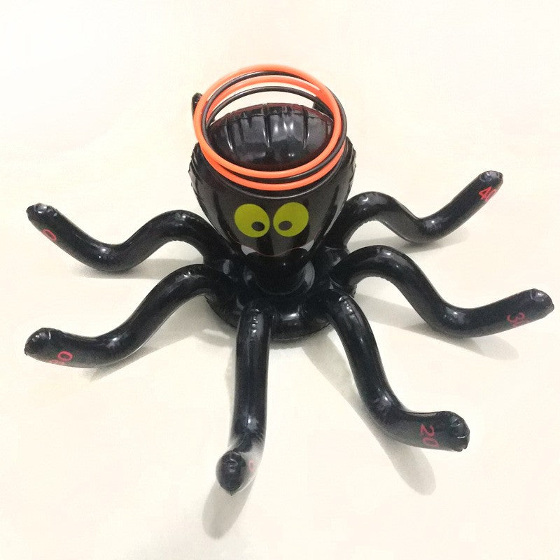 Halloween PVC Spider Ring Toss Game – Octopus Throwing Toy for Kids, Parent-Child Outdoor Play & Party Activity